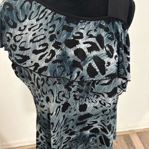 Animal Print Dress with Black Accents